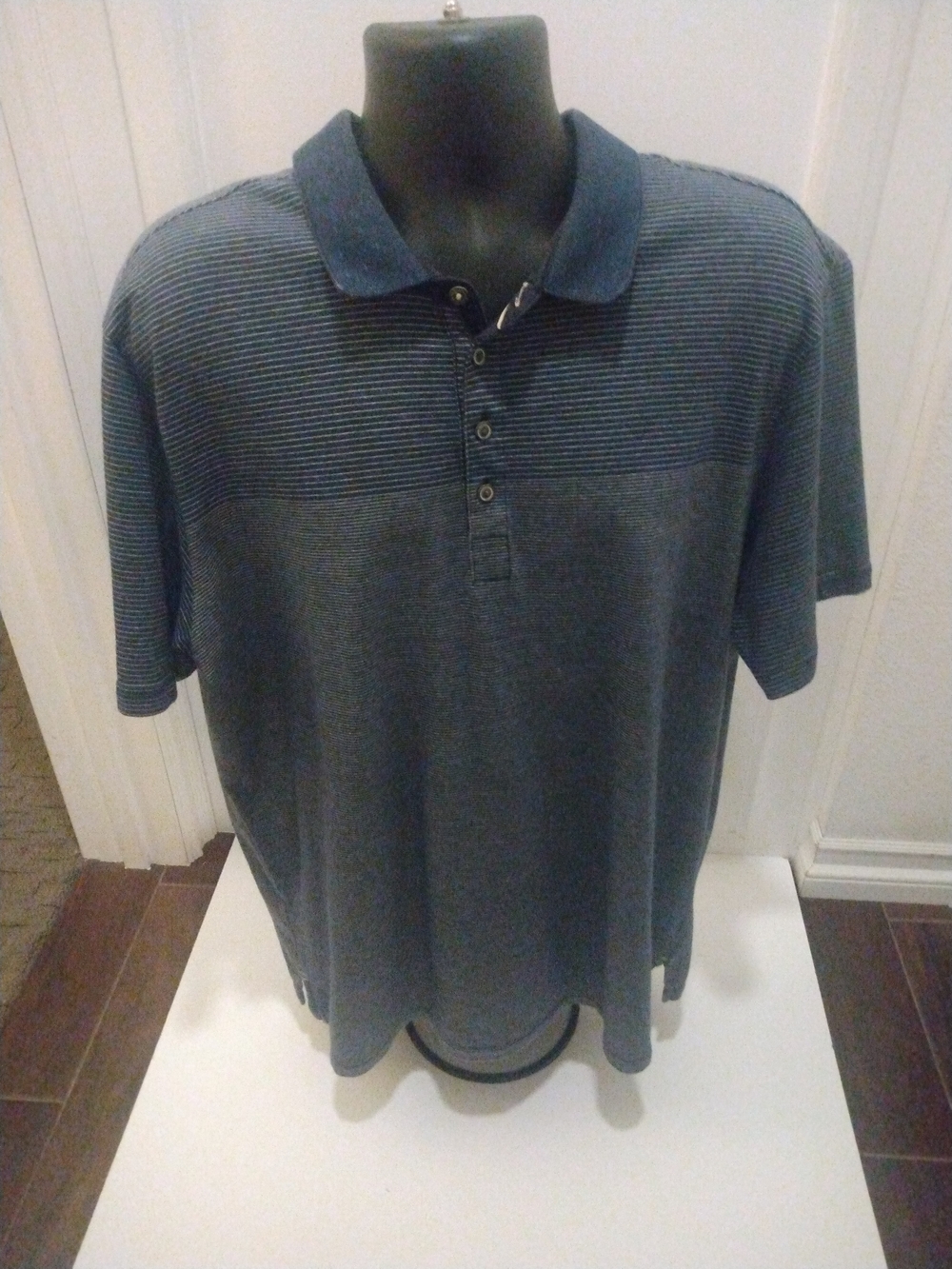 Tommy Bahama Men's Blue Striped Polo Shirt Size XXL
